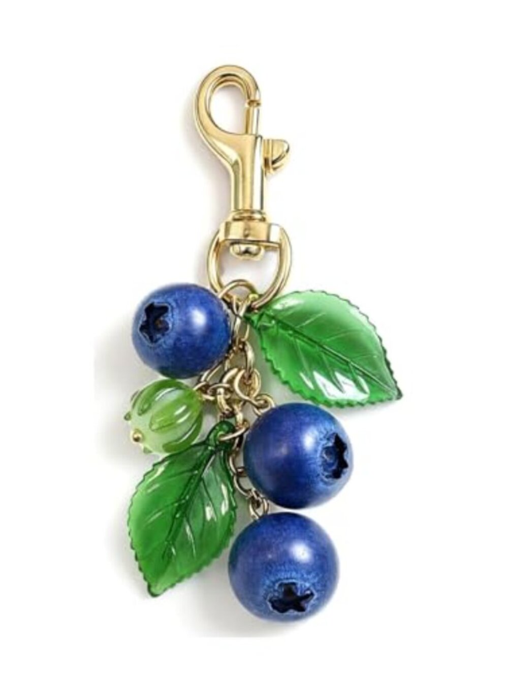 Blueberry Keychain Gold-Tone Lobster Clasp Purse Charm Cute Gift